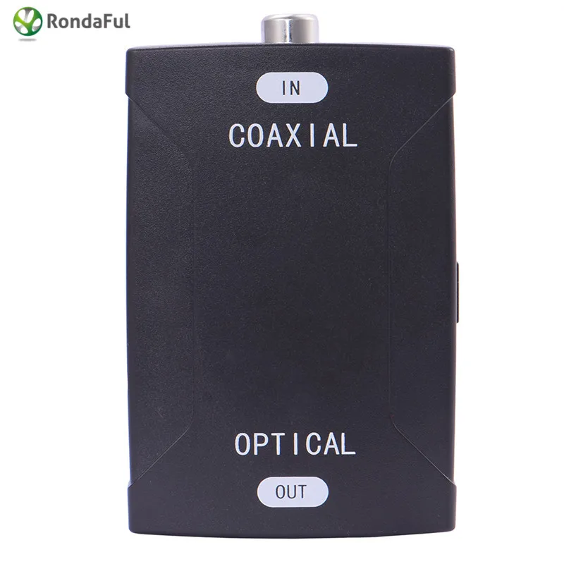 

96KH Coaxial RCA Audio Signal To Optical SPDIF Toslink Digital Audio Signal Converter Adapter Box & DC 6V 250mA Charger