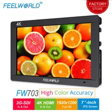 Feelworld FW703 7 дюймов 3g SDI 4K HDMI камера полевой монитор Full HD 1920x1200 ips ЖК-монитор дисплей для DSLR стабилизатор для камеры