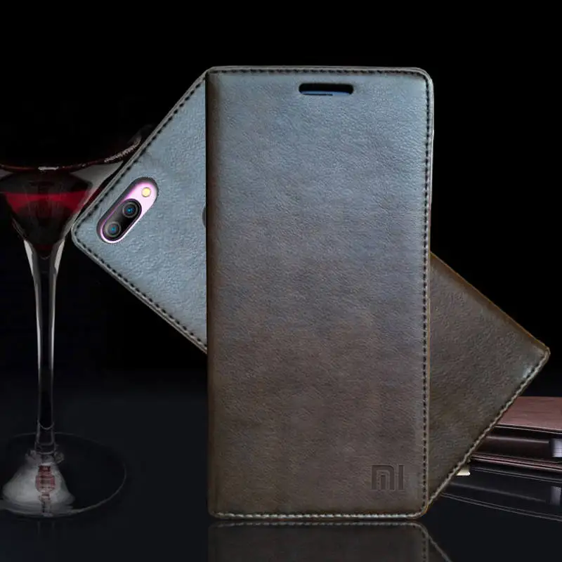 Роскошный чехол книжка из натуральной кожи для Xiaomi Mi 8 lite магнитный Mi8 телефона