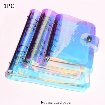 

A5 A6 A7 Loose-Leaf Notebook School Office Planner Stationery Laser Cover Diary Notebook PVC Button Gift Glitter