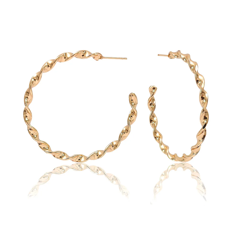 

Hot Temperament Fashion Women Simple Semi-Circle Geometric Spiral hoop Business Earrings Jewelry Decor Female Gift