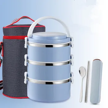 

New Portable Lunchbox Kitchen Multi-layer Stainless Steel Lunch Box Kids School Food Container Women Thermos Bento Boxes