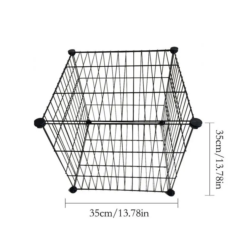 35*35 سنتيمتر سلك شبكة تخزين مكعب ، DIY مكعب خزانة و وحدات الرف صافي ، سلك شبكة الجرف والجرف ، أسود