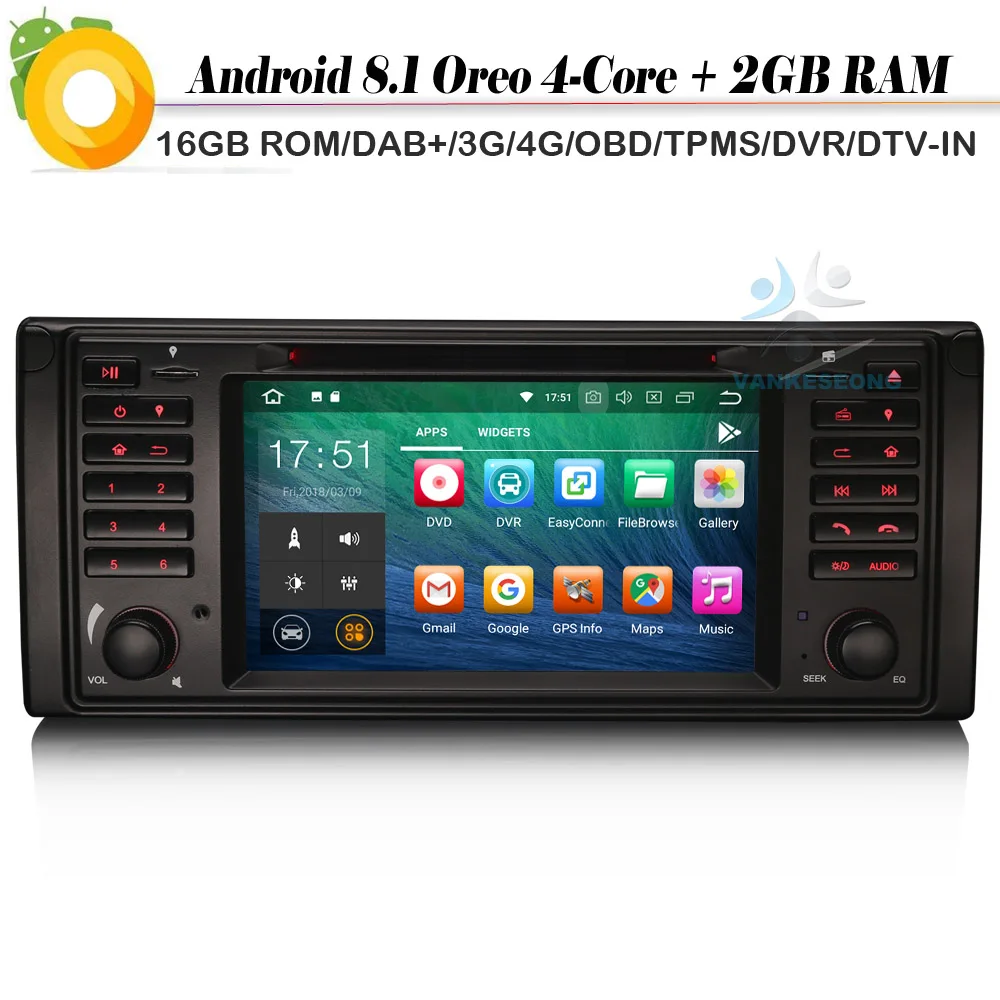 DAB + четырехъядерный Android 8 1 Автомагнитола Bluetooth навигация WiFi GPS DVD DVR TB DVT IN TPMS