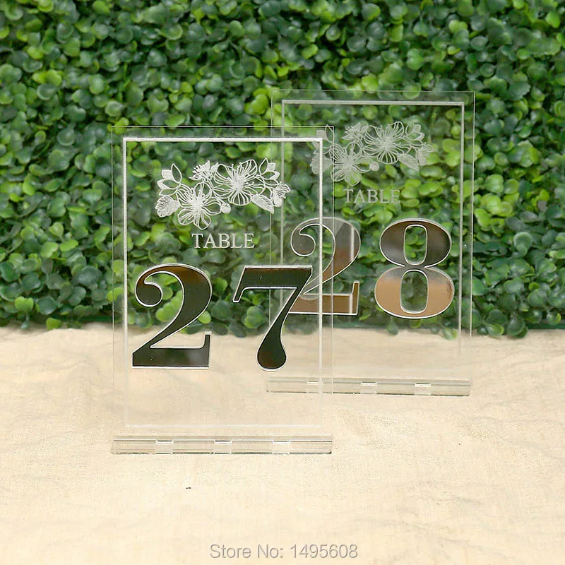 Gold Mirror Table Numbers Wedding Table Decor Acrylic Sliver Numbers Events Freestanding Go acrylic party decorations
