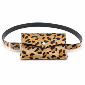 

Fashion Women Brown Leopard Print Mini Nylon Waist Pack 2019 Summer Fashion Small Bags for Women