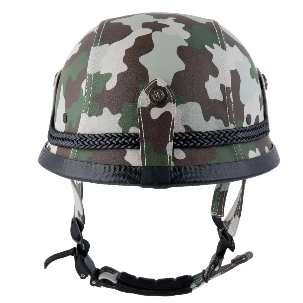 

BYB Retro Cruiser Half Face Helmet Motorcycle Riding Leather Motorcycle Motocross Portable Helmet 2019 New Fashion Helmet Style