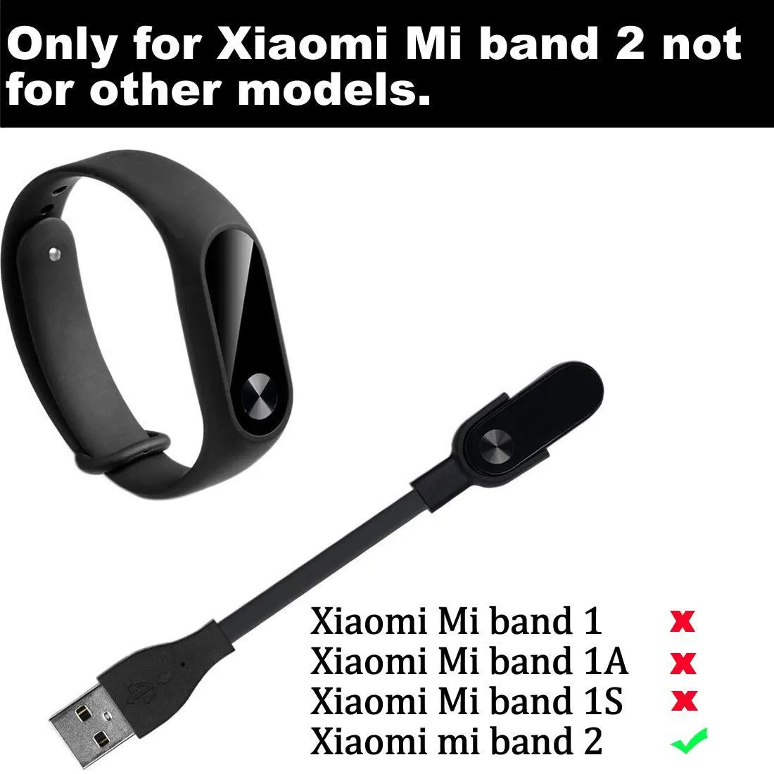 Зарядное устройство USB для Xiaomi mi Band 2/сменный зарядный кабель usb для Xiaomi mi Band 2(не подходит для mi Band 1