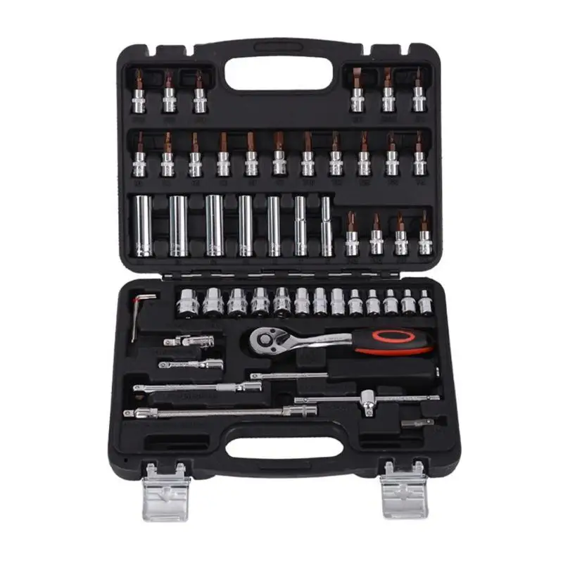 

53pcs Auto car Repairing Hand Wrench Tool Set Socket Ratchet Wrench Sleeve Set Kit for Car Bicycle Hardware Repair Tools