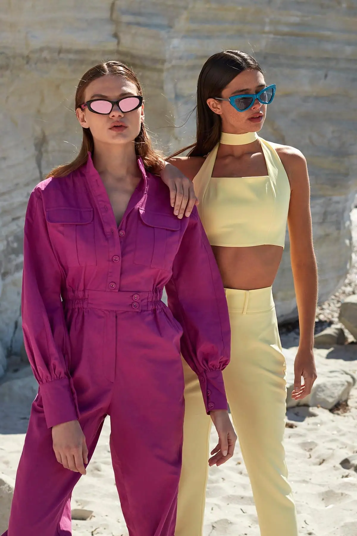 

Trendyol Fuchsia Button Detail Jumpsuit TWOSS19IE0098