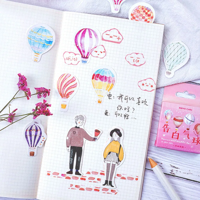 46 шт Декоративные Розовые наклейки на воздушные шары Kawaii канцелярские наклейки Клейкие этикетки наклейки для детей украшения дневник в стиле Скрапбукинг