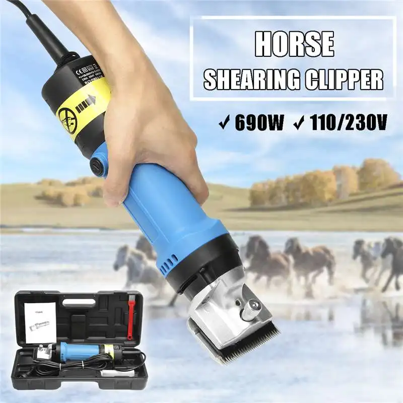 

Doersupp 1 PC 690W Blue Electric Horse Shearing Shears Clipper Cutter Machines Horse Scissors 110V/230V US Plug/AU Plug