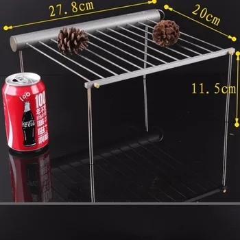 

Outdoor Camping Climbing Hunting Adventure 304 Stainless Steel Fold Grill Frame Barbecue Furnace Multipurpose Stove Tool In Bags