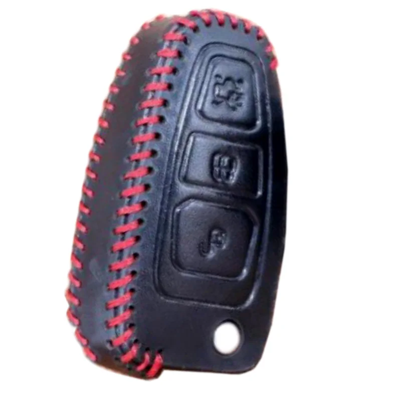 

Leather case fashion holder case real cow leather car key case buttons car key imprint for FORD