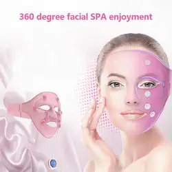 Ультразвуковая Чистка лица Spa Вибрационный массажер для лица для похудения маска EMS укрепляющий массаж лица Подтяжка кожи морщинки