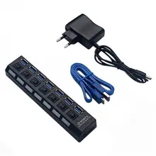 USB3.0 хаб 7 портов USB v3.0+ 5 В/2A Мощность