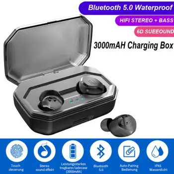 

Bluetooth Wireless Earphones Waterproof Bluetooth 5.0 Earbuds True Wireless Headset Stereo Deep Bass Twins Earphones 3B02