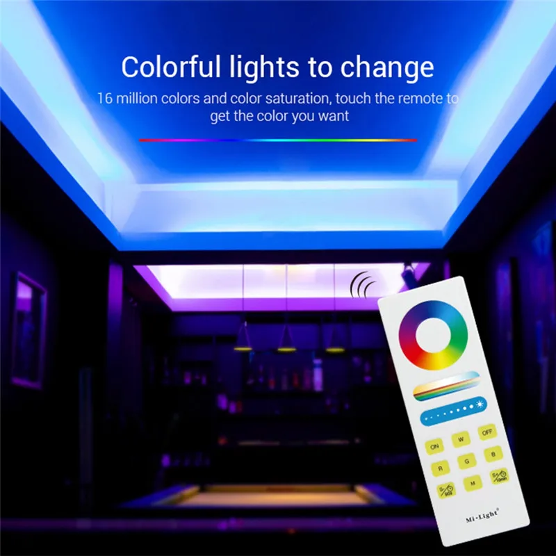 CLAITE DC12V 24V 16 миллионов цветов FUT043A 15A RGB Светодиодная лента светильник + 2 4G RF