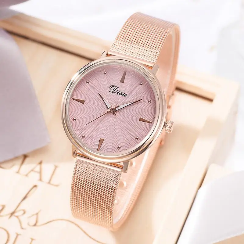 

Multicolor New Watch Ladies Beautiful Mesh Quartz Watch Ladies Gift Rose Gold Small Dial Magnet Watch