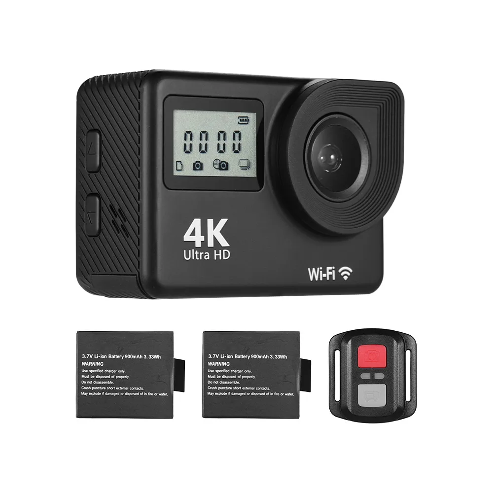 

Andoer 4K Ultra HD WiFi Sports Action Camera 18MP 170 Degree Wide Angle 2.0 Inch LCD 30 Meters Waterproof with 2*Li-ion Battery