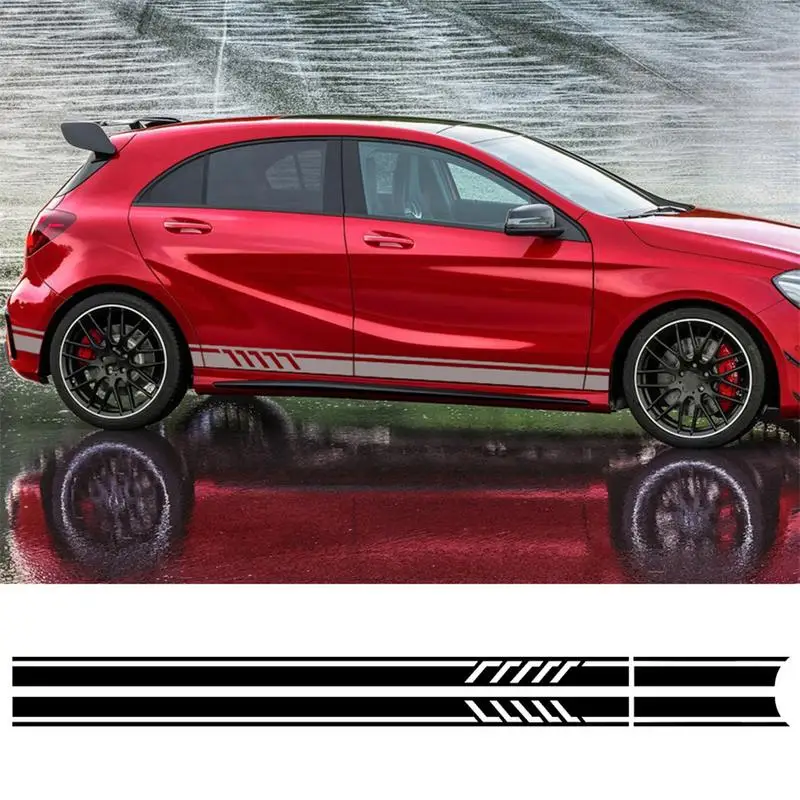 Car Side Skirt Sticker Stripes Skirt Side Door Sill Decals Sticker For