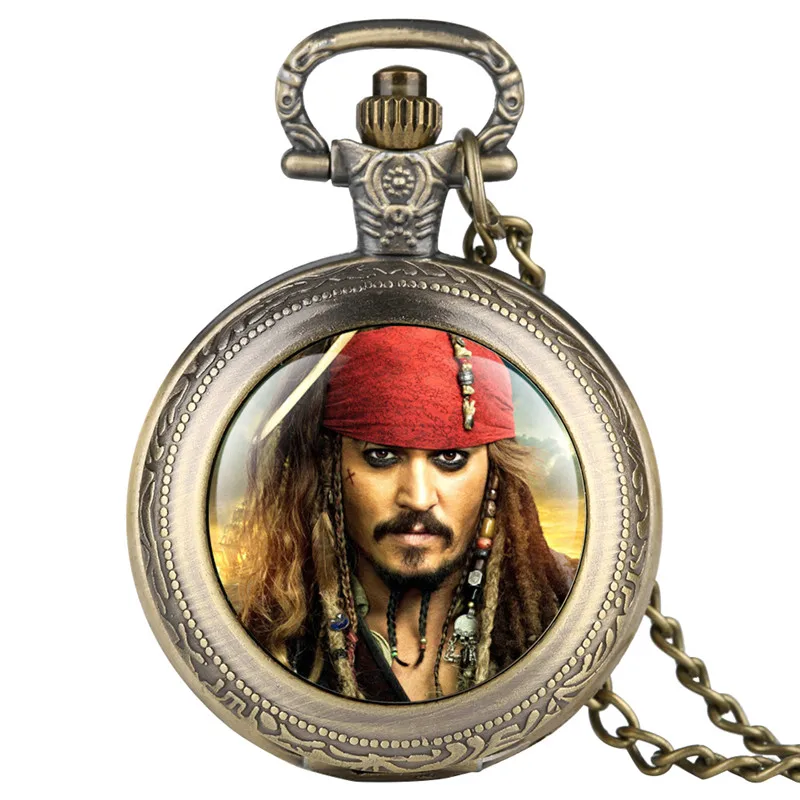 Clock Fashion Men s Pocket Watch Pirates of the Caribbea Movie Theme Pocket Watches Quartz Movement 4