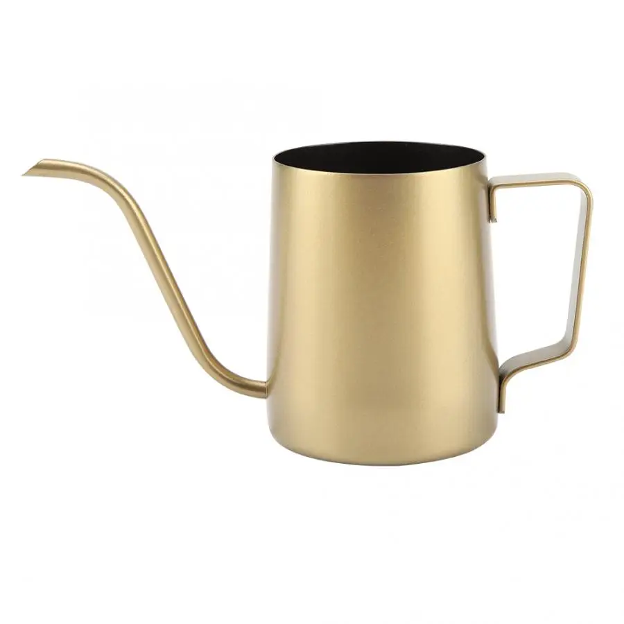 

Long Narrow Spout Coffee Pot Stainless Steel with Hanging Ear Hand Blunt Pouring Over Gooseneck Kettle 350ml