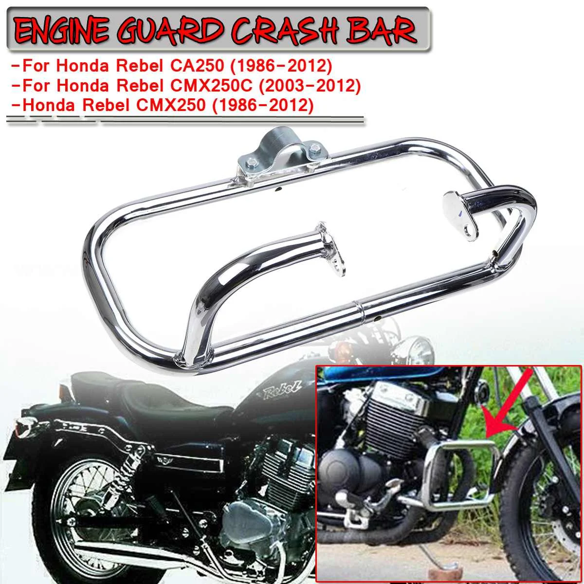 

For Honda Rebel 250 CA250 CMX250 CMX250C Motorcycle Front Engine Guard Crash Bar Metal Safety Bumper High Quality