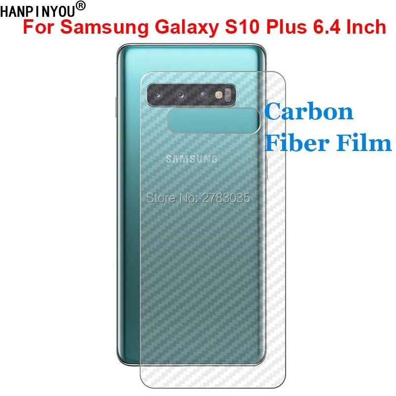 

For Samsung Galaxy S10 Plus G975FD G975N Durable 3D Anti-fingerprint Transparent Carbon Fiber Back Film Rear Screen Protector