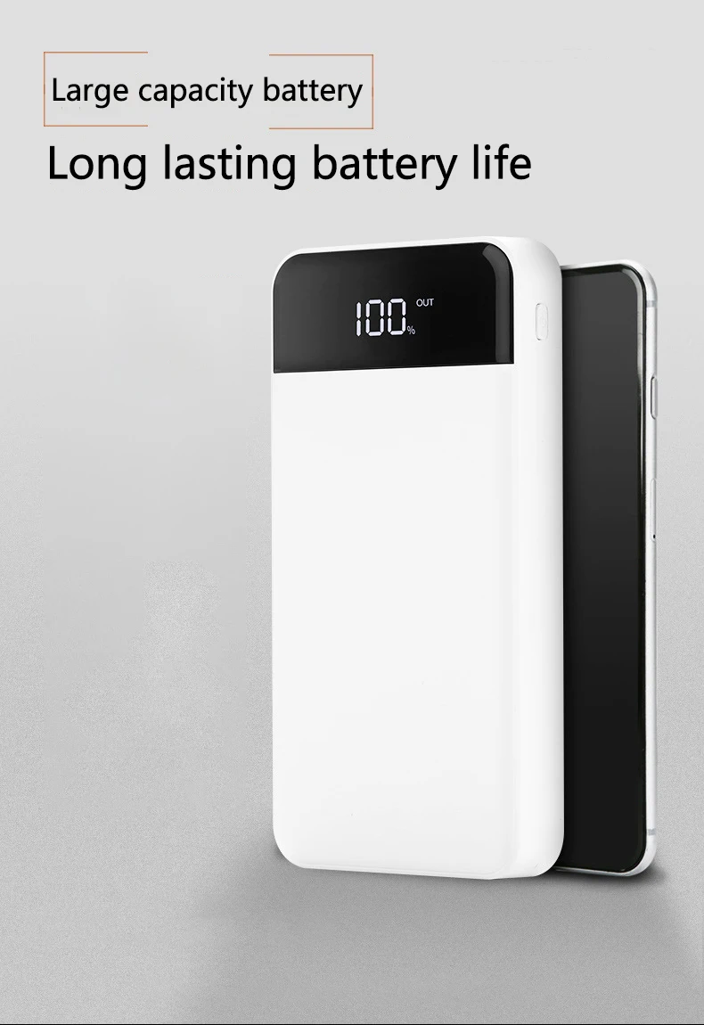 Быстрая Зарядка power Bank 20000 мАч 2 Портативное зарядное usb устройство 18650 Внешний