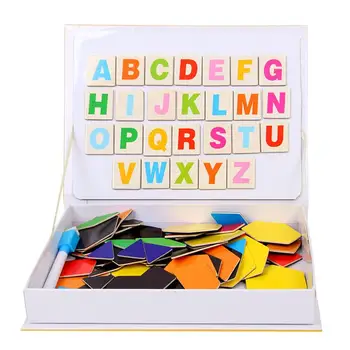 

Children Magnetic Jigsaw Intellectual Puzzles Accessory Tangram Spell Primary School Intelligence Educational Toys In Paper Box