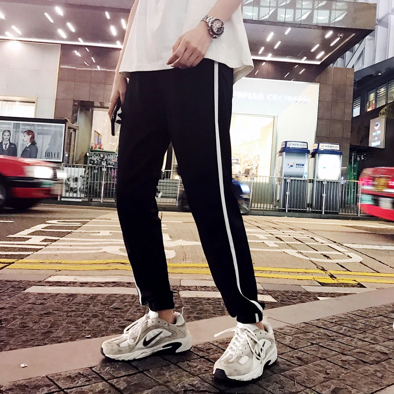 Men's Trousers 2019 New Men's Loose Sweatpants Spring Students Beam Pants Pants Running Pants Black Red Casual Men's Clothing