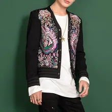 Модный Цветной мужской блейзер с вышивкой Hombre Heren Colberts для сцены, вечерние, Клубные, дизайнерская мужская куртка DJ Host, мужской блейзер