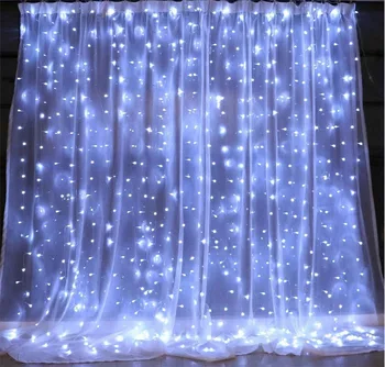 

300 Led Window Curtain String Lights 3x3m 8 Mode Remote Twinkle Fairy Lights For Bedroom Party Wedding Home Christmas Decoration