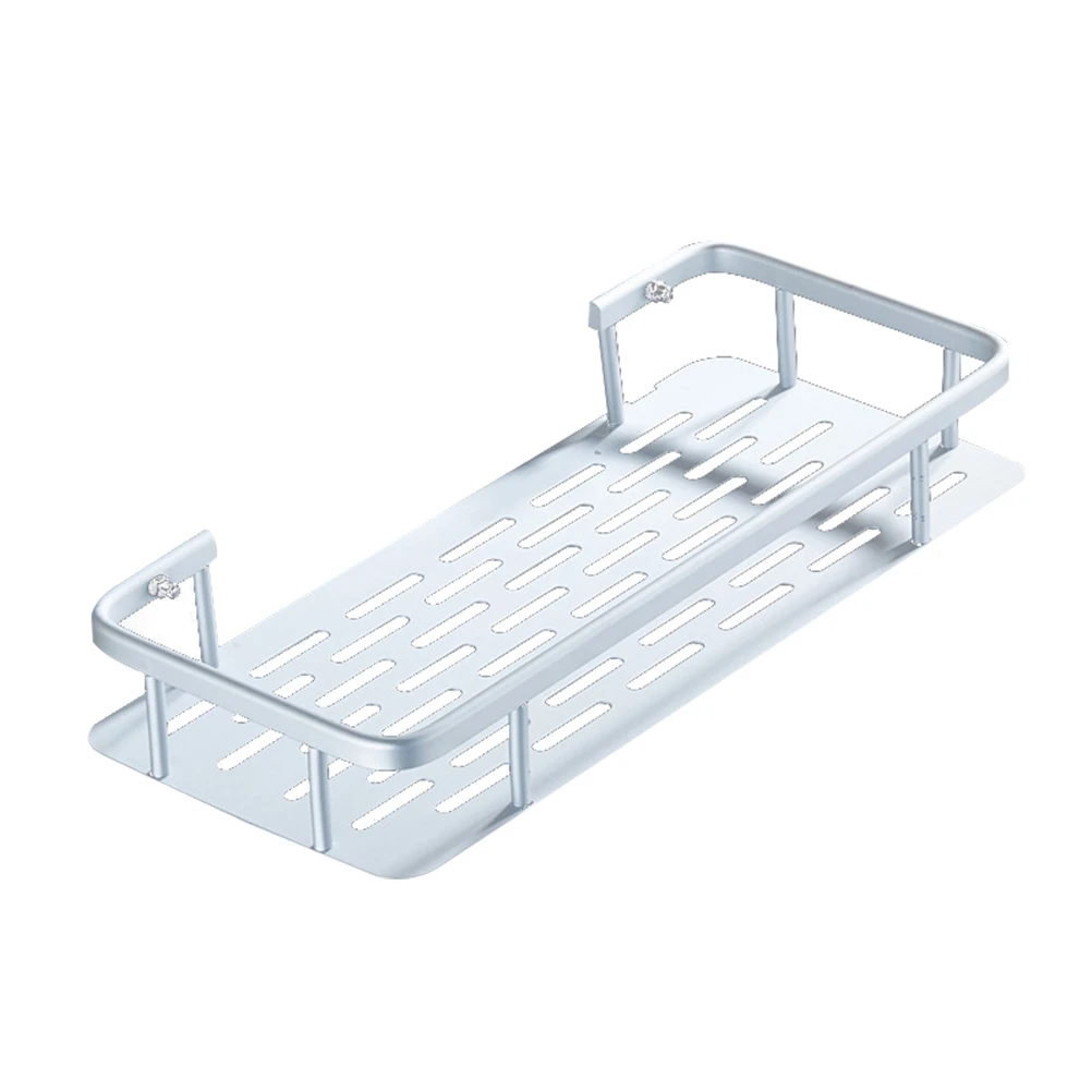 

1pc Storage Shelf Rectangle Wall-Mounted Shower Organizer Bathroom Shelf Storage Rack For Toilet Kitchen Bathroom