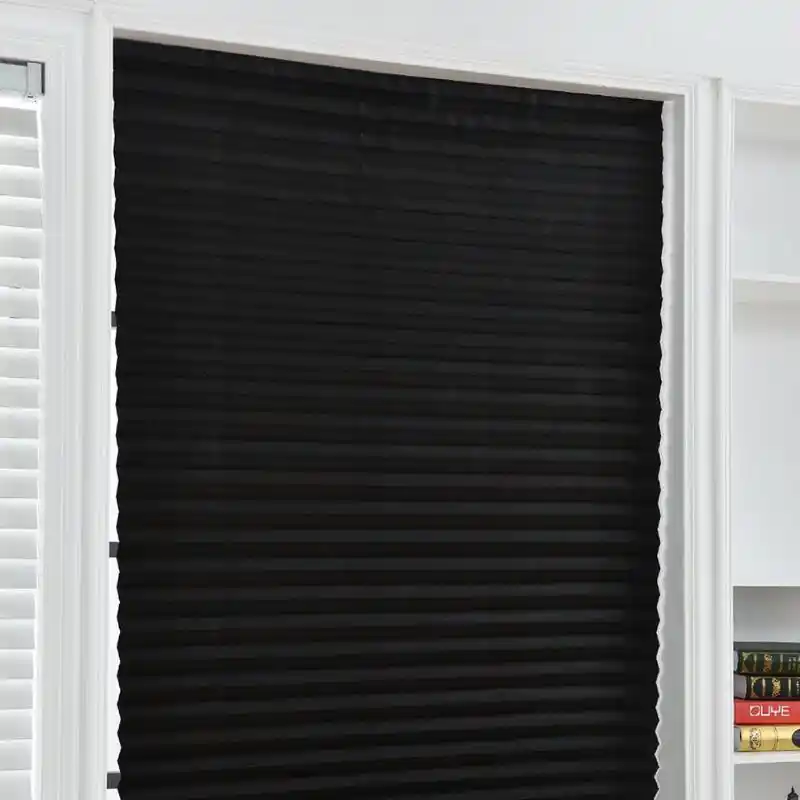 New Self Adhesive Pleated Blinds Half Blackout Windows Curtains