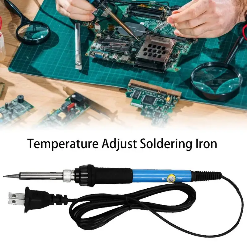 

10-piece Electric Soldering Iron Kit 60W Adjustable Temperature Welding Soldering Iron Solder Repair Tool Set