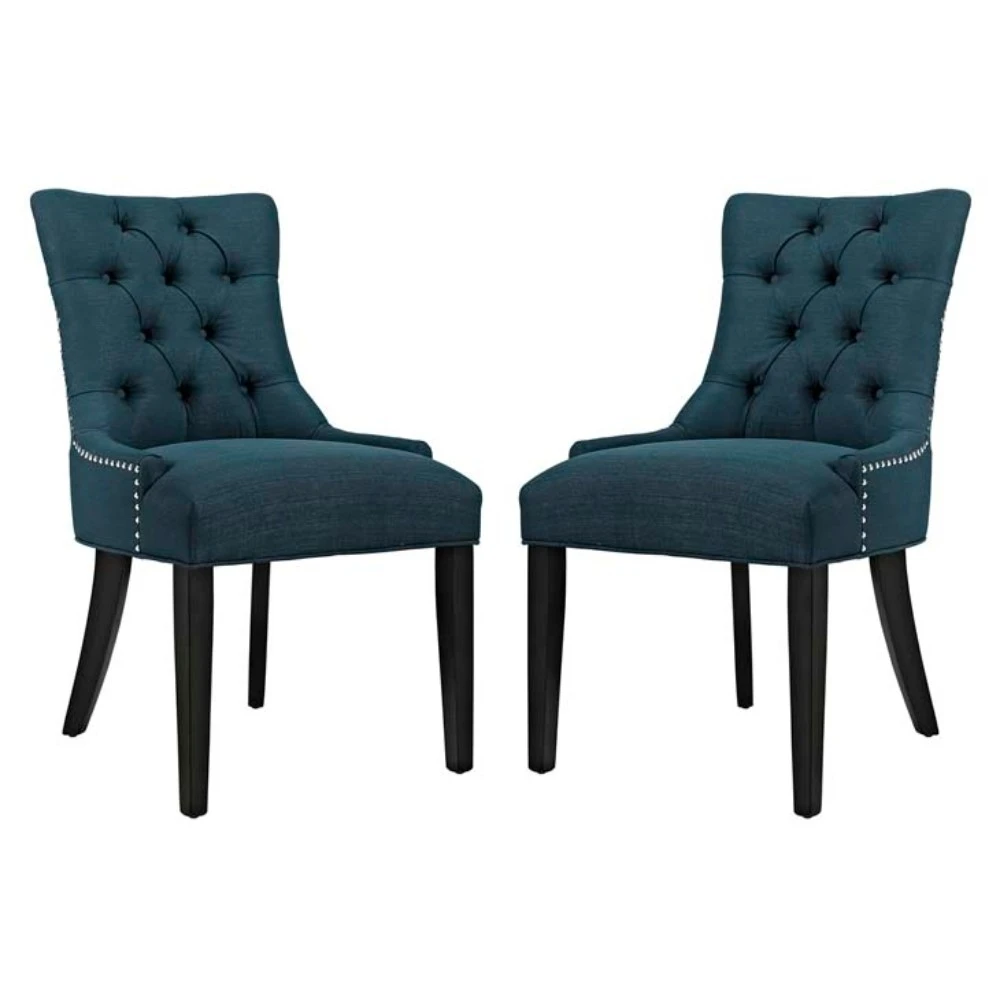 Regent Set of 2 Fabric Dining Side Chair Azure | Мебель