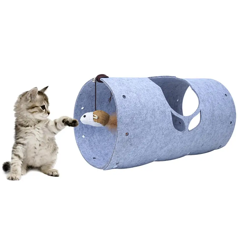 Ткань Забавный для домашнего котика игрушечный Туннель трубы Мышь колокол игрушки для котят Туннель трубы