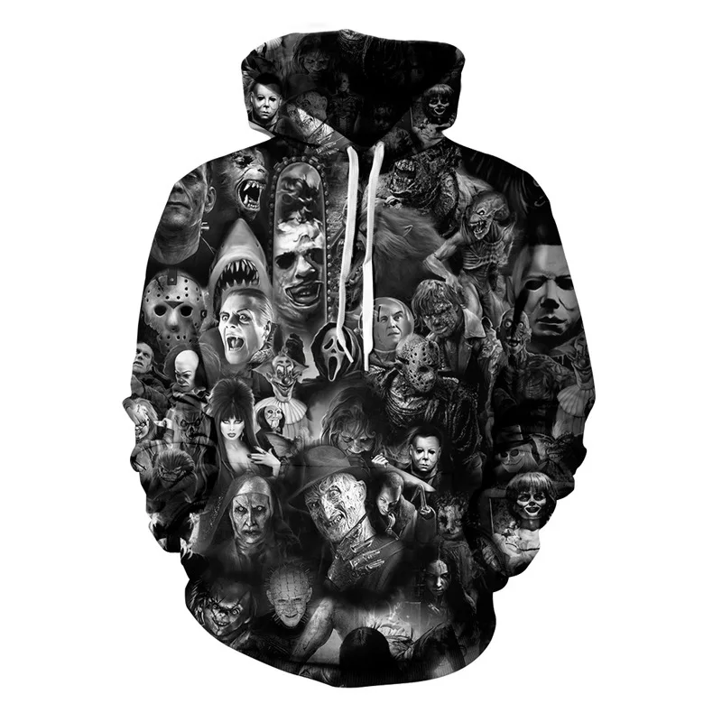 

FDWERYNH Warm Pullover Hoodies Fashion Male Female Unisex Horror Skull 3D Print Hoodies Sweatshirts Pullover Tops