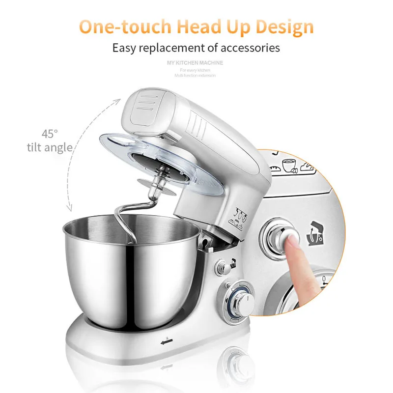 

4L Multifunction Cooking Machine Electric Egg Beaters 1000W Kitchen Mixer Cream Whipping Juicer Kneading Dough Machine Maker