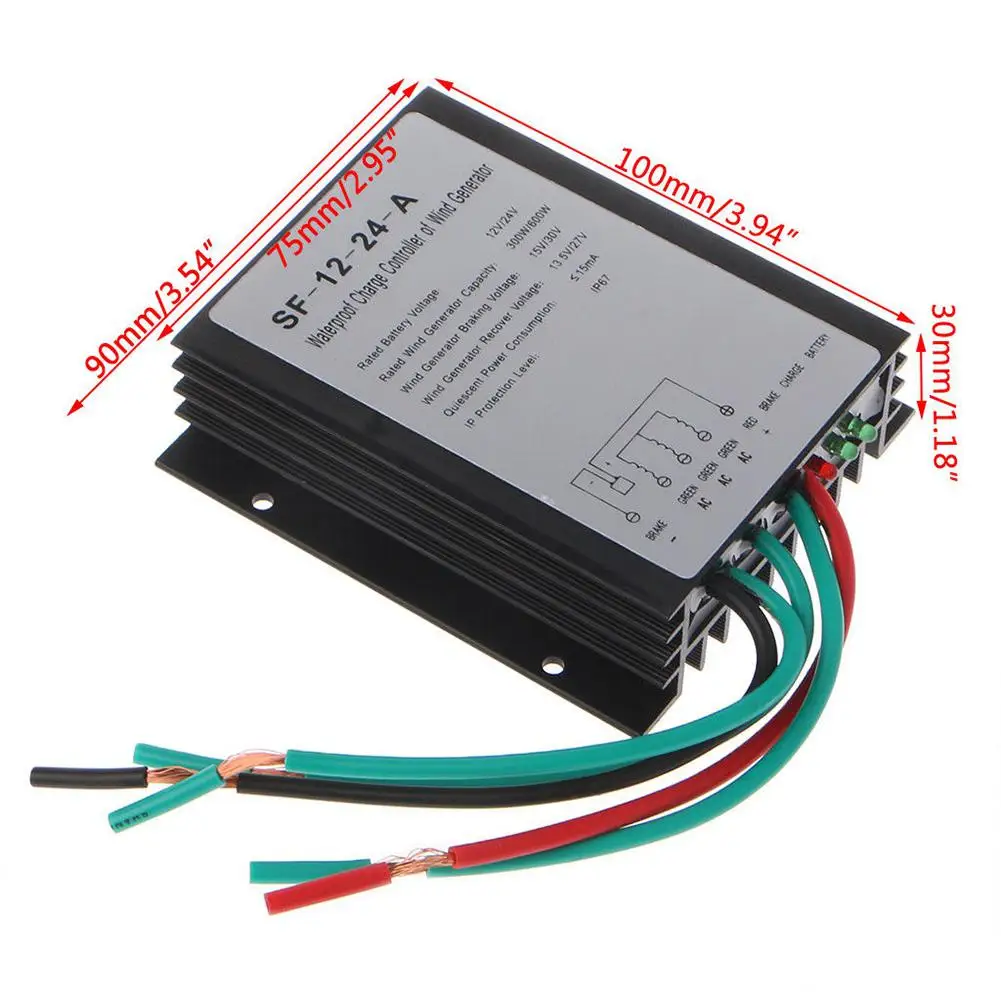 Adeeing 300/600W DC12/24V Водонепроницаемый ветряной генератор контроллер заряда движения