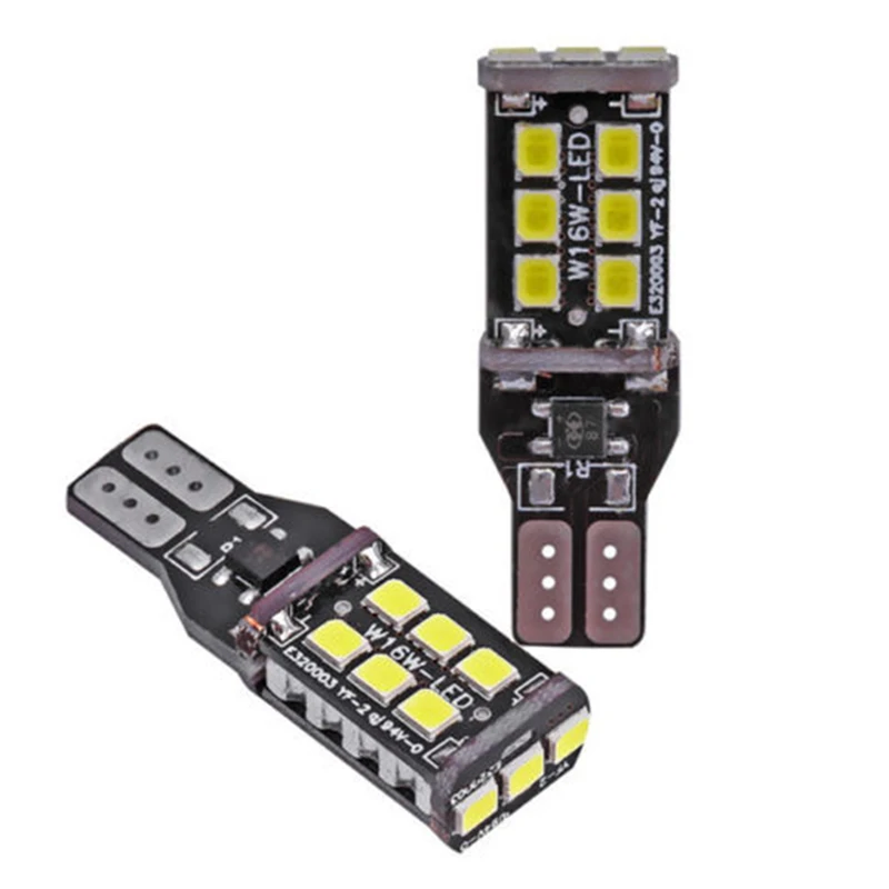 

2pcs Car CANBUS W16W T15 15SMD 2835 1400Lumen LED Backup Reverse Light Lamp High Power Clips Car Interior Lamp
