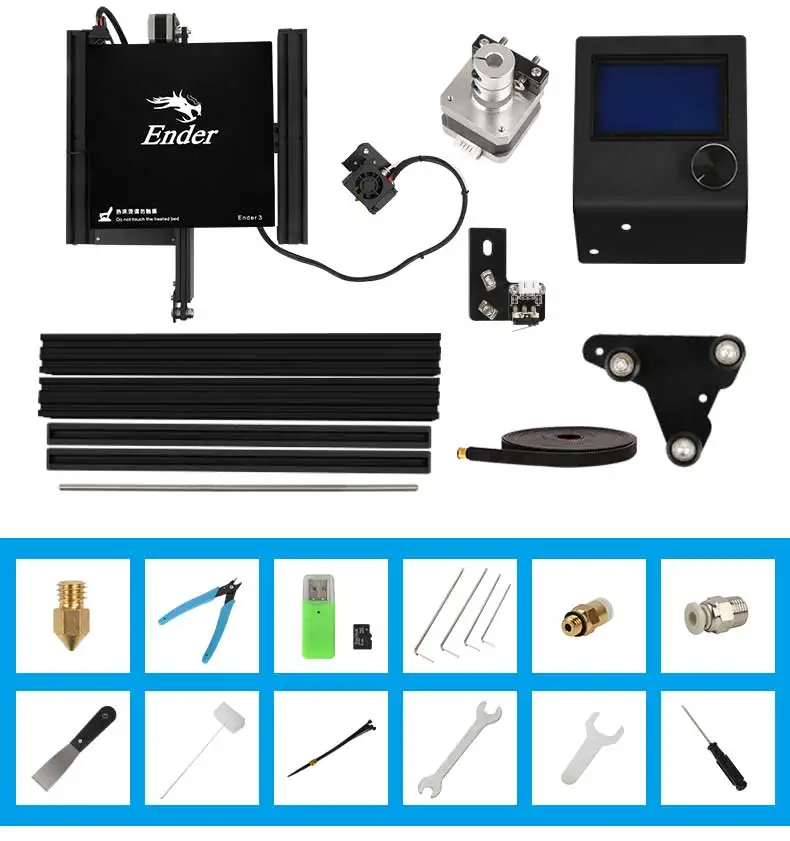 Creality 3d принтер Ender-3 3d Принтер Комплект V-slot I3 FDM технология MK10 экструдер 220x220x250 мм Размер Ender3 3d принтер