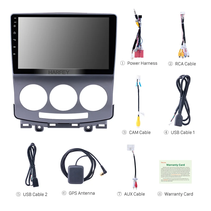 Harfey 2Din GPS Android 10 0 9 &quotавтомобильное радио головное устройство для 2005 2006 2007 2010