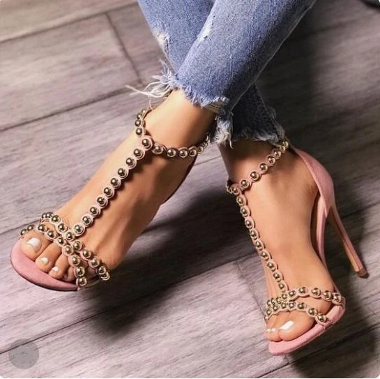 studded gladiator sandals heels