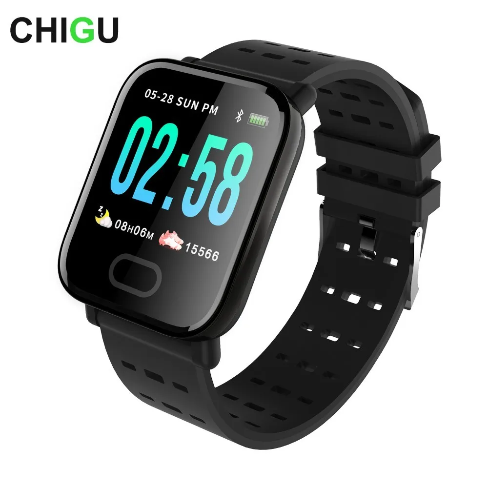 Чигу A6 Смарт часы Фитнес трекер монитор сердечного ритма Sport Sleep Monitor