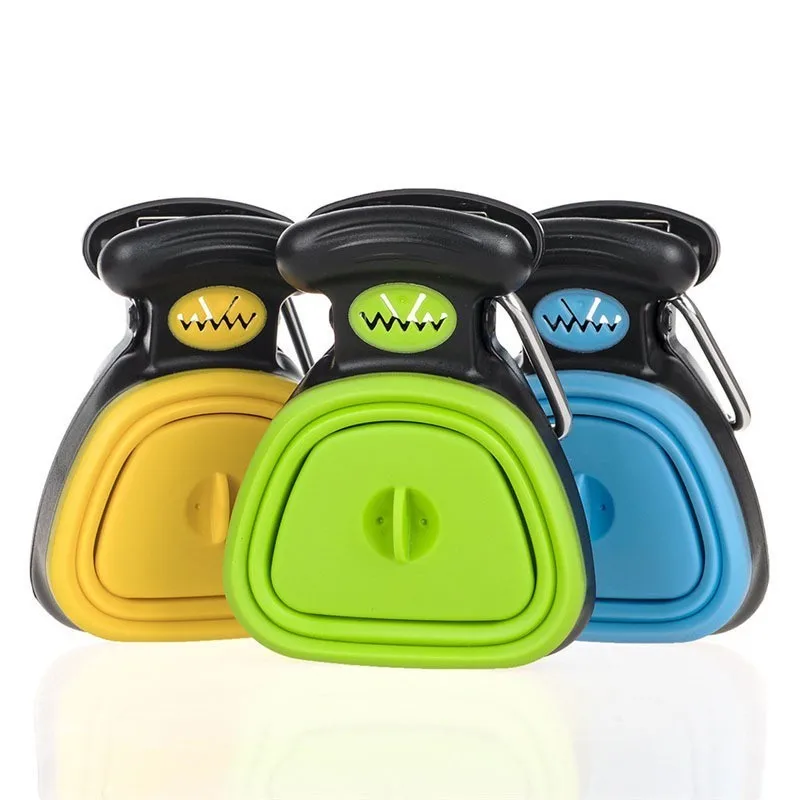 Tanie Przenośna szufelka do sprzątania psich odchodów rozbudowy silikonowa obudowa z dozownik toreb na odpady torba na odchody darmowa wysyłka