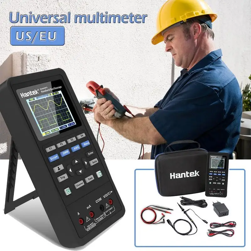 Hantek 3в1 цифровой осциллограф + генератор сигналов мультиметр портативный USB 2