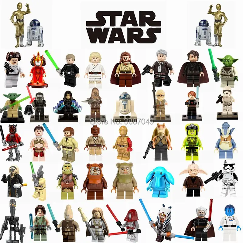 

Legoings Star Wars Luke Han Solo Darth Vade Leia Amidala Palpatine Grievous Darth Maul Yoda Model Building Kits Toy For Children